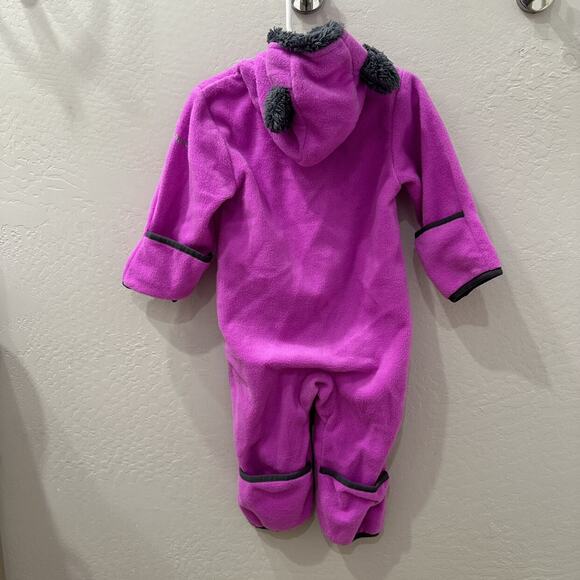 Columbia Hot Pink Fleece Bear Hooded Bunting - Picture 6 of 10